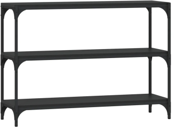 vidaXL Raft de carti negru 100x33x70 5 cm lemn prelucrat si otel 