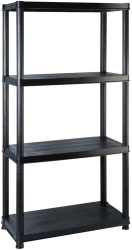 vidaXL Raft de depozitare cu 4 polite negru 122x30 5x130 cm plastic 