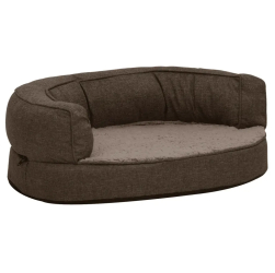 vidaXL Saltea ergonomica pat de caini maro 60x42 cm aspect in/fleece 