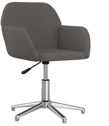 vidaXL Scaun de birou pivotant gri inchis material textil 