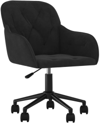 vidaXL Scaun de birou pivotant negru catifea 