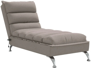 vidaXL Sezlong de masaj cu perne gri taupe material textil 