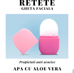 Aparat masaj facial cu gheata ice roller silicon fin rose pink 