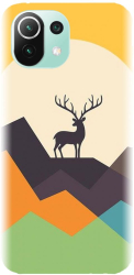 Husa din silicon compatibila cu Xiaomi Mi 11 Lite LTE 4G / 5G / NE - model Abstract Deer 