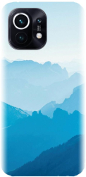 Husa din silicon compatibila cu Xiaomi Mi 11 - model Blue Mountain Crests 