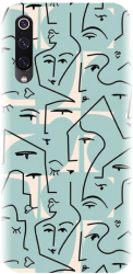 Husa din silicon compatibila cu Xiaomi Mi 9 - model Line Art Pattern 