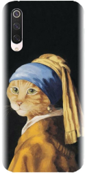 Husa din silicon compatibila cu Xiaomi Mi 9 Pro - model Cat With A Pearl Earring 