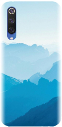 Husa din silicon compatibila cu Xiaomi Mi 9SE - model Blue Mountain Crests 
