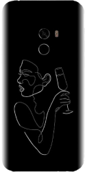 Husa din silicon compatibila cu Xiaomi Mi Mix 2 - model Line Art Champagne 