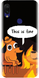 Husa din silicon compatibila cu Xiaomi Redmi Note 7 - model Pixel Art This Is Fine 