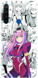 Husa din silicon compatibila cu Xiaomi Redmi Note 8T - model Anime Zero Two 
