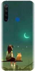 Husa din silicon compatibila cu Xiaomi Redmi Note 8T - model Cat And Girl 