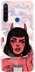 Husa din silicon compatibila cu Xiaomi Redmi Note 8T - model Trippy Evil Mode 