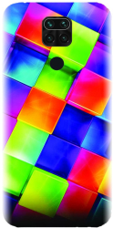Husa din silicon compatibila cu Xiaomi Redmi Note 9 - model 3D Geometric Colorfull 
