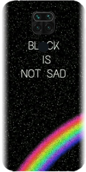 Husa din silicon compatibila cu Xiaomi Redmi Note 9 - model Black Is Not Sad 