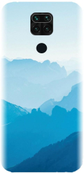 Husa din silicon compatibila cu Xiaomi Redmi Note 9 - model Blue Mountain Crests 