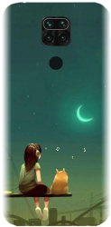 Husa din silicon compatibila cu Xiaomi Redmi Note 9 - model Cat And Girl 