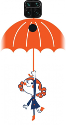 Husa din silicon compatibila cu Xiaomi Redmi Note 9 - model Girl and Umbrella 