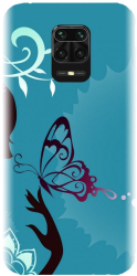 Husa din silicon compatibila cu Xiaomi Redmi Note 9 Pro Max - model Blue Butterfly 