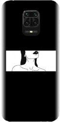 Husa din silicon compatibila cu Xiaomi Redmi Note 9 Pro - model Line Art Buze Negre 