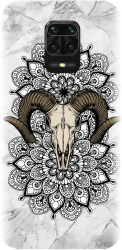 Husa din silicon compatibila cu Xiaomi Redmi Note 9 Pro - model Tatoo Art Goat 
