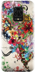 Husa din silicon compatibila cu Xiaomi Redmi Note 9s - model Abstract Flowers 
