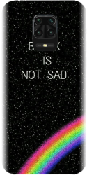 Husa din silicon compatibila cu Xiaomi Redmi Note 9s - model Black Is Not Sad 