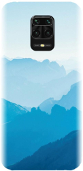 Husa din silicon compatibila cu Xiaomi Redmi Note 9s - model Blue Mountain Crests 