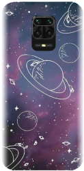 Husa din silicon compatibila cu Xiaomi Redmi Note 9s - model Cosmic Drawn Map 