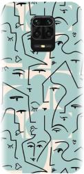 Husa din silicon compatibila cu Xiaomi Redmi Note 9s - model Line Art Pattern 
