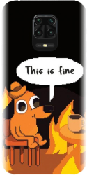 Husa din silicon compatibila cu Xiaomi Redmi Note 9s - model Pixel Art This Is Fine 