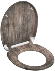 SCHUTTE Scaun de toaleta Duroplast inchidere silentioasa &bdquo OLD WOOD&rdquo 