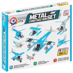 Set de construit metalic TechnoK 8 modele de vehicule zburatoare 191 de piese 