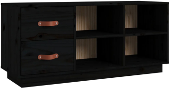 vidaXL Banca pentru pantofi negru 100x34x45 cm lemn masiv de pin 
