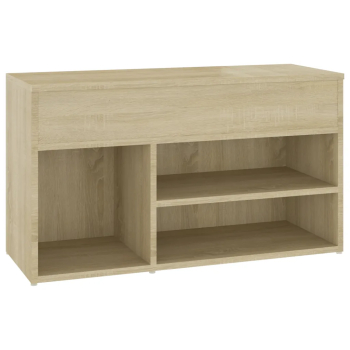 vidaXL Banca pentru pantofi stejar fumuriu 80x30x45 cm lemn prelucrat 