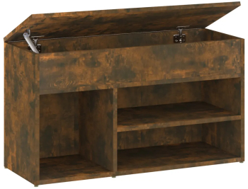 vidaXL Banca pentru pantofi stejar fumuriu 80x30x45 cm lemn prelucrat 