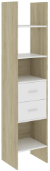 vidaXL Biblioteca alb si stejar Sonoma 40x35x180 cm lemn prelucrat 