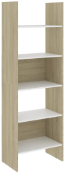 vidaXL Biblioteca alb si stejar Sonoma 60x35x180 cm lemn prelucrat 