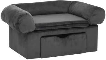 vidaXL Canapea pentru caini cu sertar gri inchis 75x50x38 cm plus 