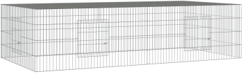 vidaXL Cusca pentru iepuri 2 panouri 220x110x55 cm fier galvanizat 