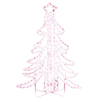 vidaXL Figurina brad de Craciun pliabil LED alb cald 87x87x93 cm 