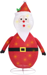 vidaXL Figurina Mos Craciun decorativa cu LED 120 cm tesatura lux 