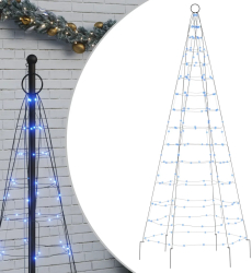 vidaXL Lumina brad de Craciun pe catarg 200 LED-uri albastru 180 cm 