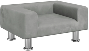 vidaXL Pat de caini gri deschis 50x40x26 5 cm catifea 