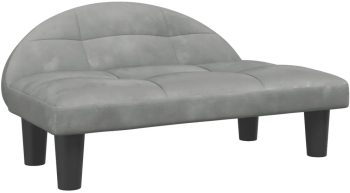 vidaXL Pat de caini gri deschis 70x52x30 cm catifea 