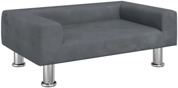 vidaXL Pat de caini gri inchis 70x45x26 5 cm catifea
