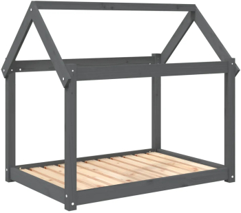 vidaXL Pat pentru caini gri 101 x 70 x 90 cm lemn masiv de pin 