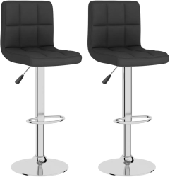 vidaXL Scaune de bar 2 buc. negru material textil 