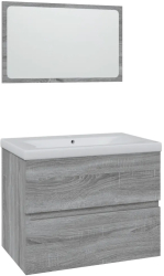 vidaXL Set de mobilier de baie gri sonoma lemn prelucrat 