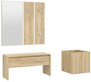 vidaXL Set de mobilier pentru hol stejar sonoma lemn prelucrat 